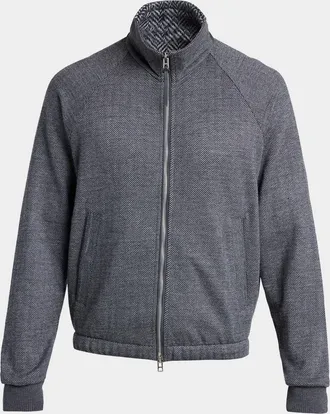 Tom Ford Men & apos;s Herringbone Full-Zip Jacket