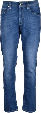 Sartoria Tramarossa Blue Cotton Elastomultiester Elastane Men Jeans