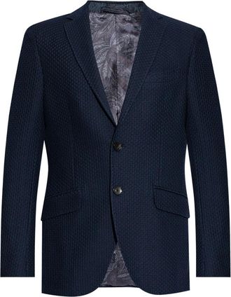 Etro Roma Jersey Jacket - Heren - Blazers - Blauw - XL - Jassen