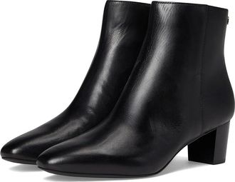 Lauren Ralph Lauren Demi Burnished Leather Bootie Womens Boots Black : 5.5 B - Medium