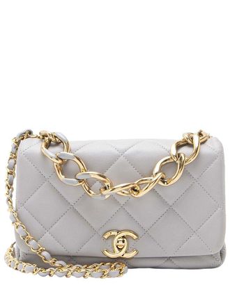 Chanel Grey Lambskin Small Flap Bag (Authentic Pre-Loved)