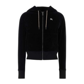 Burberry Hoodies & sweatvesten, Dames, Zwart, S, Vesper V-Jewel V-Neck T-Shirt