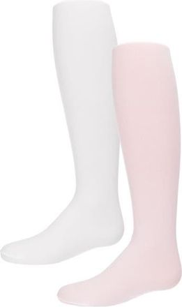 MeMoi Solid Microfiber 2 Pair Pack Tights in White-Pink at Nordstrom, Size 12-24M