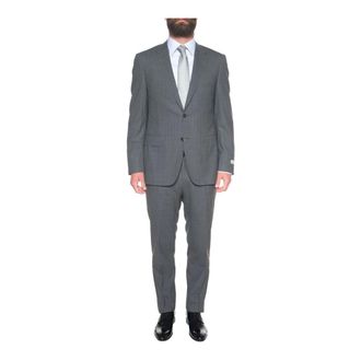 Canali Heren, Pakken, Grijs, Maat: L Wol