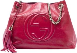 Gucci Pre-owned Shoulder Bags, female, Pink, Size: ONE SIZE Pre-owned Soho Chain Tote