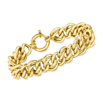 Ross-Simons 18kt Gold Over Sterling Double-Curb Link Bracelet