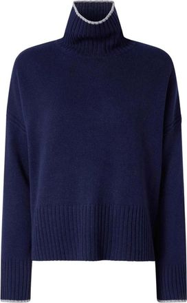 Pinko Pinko, Truien & Vesten, Dames, Blauw, L, Wol, Blauwe Coltrui Merino Cashmere Mix
