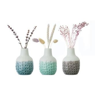 Burgon & Ball Dotty Mini Vase Trio Set in Stone at Nordstrom