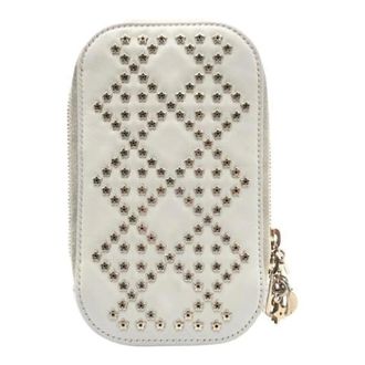 Dior Pre-owned Mini Bags, female, White, Size: ONE SIZE Pre-owned Lady Dior Leather Crossbody Bag