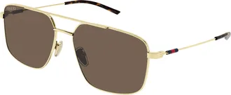 Gucci Brown Navigator Mens Sunglasses GG2096SA 004 59