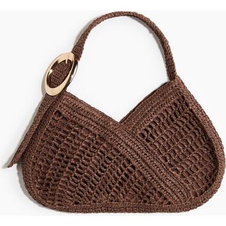 H&M Straw Shoulder Bag in Brown at Nordstrom