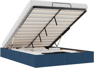 vidaXL Estructura Cama Otomana Sin Colch&oacute;n Tela Azul Pardo 140x200cm Vidaxl
