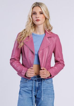 Freaky Nation Lederjacke FREAKY NATION Lederjacke-FN, Damen, Gr. M (38), pink, Oberstoff: 100% Leder; Futter: 100% Baumwolle, normal, Jacken Lederjacke