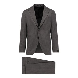 Tagliatore Single-Breasted Suit - male - Tagliatore - Single Breasted Suits - Gray - 3XL - Suits
