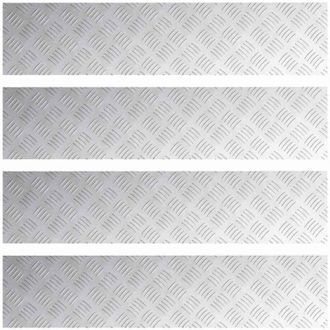 vidaXL Checker Plates 4 pcs Silver 90 x 20 cm Aluminium Vidaxl