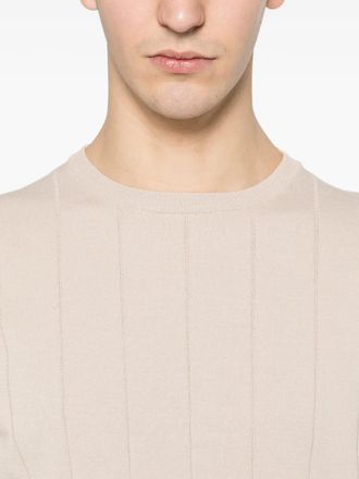 PANICALE Ribbed Striped T-Shirt - Cream