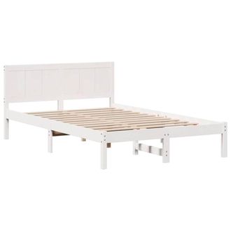 Berkfield Home White Pine Bed Frame White Solid Pine Wood 140 x 190 cm Durable