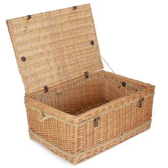 Red Hamper Wicker 72cm Rope Handled Trunk Picnic Basket in Brown
