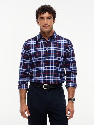 Tommy Hilfiger Mens Regular Fit Tartan Oxford Shirt - Carbon Navy - XXXL