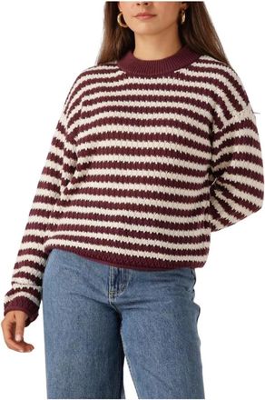 Y.A.S Beige Gebreide Pullover voor Vrouwen - Dames - Ronde hals truien - Bruin - L - Truien & Vesten