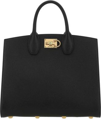 Ferragamo Black Studio Medium Satchel