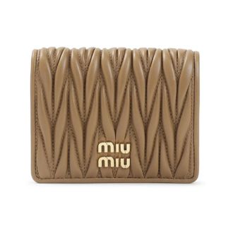Miu Miu Wallets & Cardholders, female, Brown, Size: ONE SIZE Matelass&eacute; Wallet