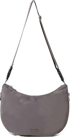 Baggallini Crescent Convertible Hobo Cross Body Womens Handbags Smoke Twill, Nylon