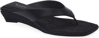 Rag & Bone Jo Espadrille Wedge Flip Flop in Black at Nordstrom, Size 10.5Us