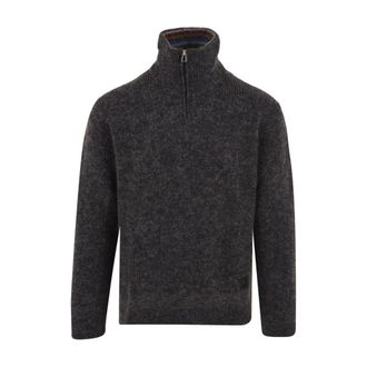 Paul Smith Ribgebreide trui met rits - Heren - Coltruien - Zwart - S - Katoen - Truien & Vesten