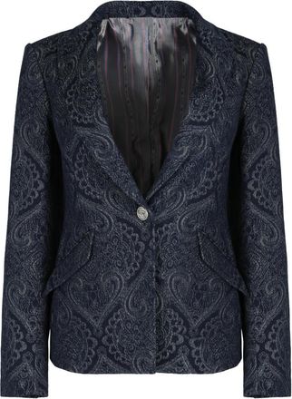 Etro Denim Jacquard Jacket - Dames - Blazers - Blauw - XS - Denim - Jassen