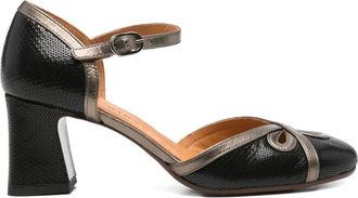 Chie Mihara 55mm pumps met blokhak en gesp - Zwart