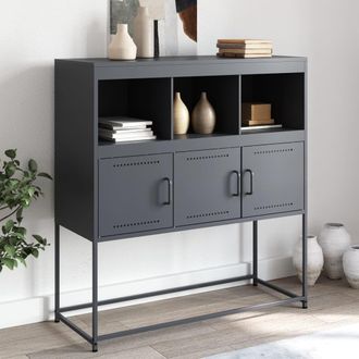 Berkfield Home Sideboard Anthracite 100.5x39x107 cm Steel in Black