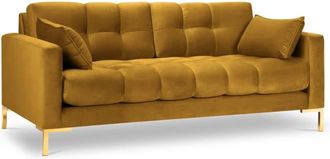 MICADONI Sofá 3 plazas de terciopelo amarillo