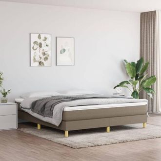 vidaXL Vidaxl - Cama Box Spring Con Colch&oacute;n Tela Gris Taupe 160x200 Cm