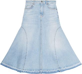 Ganni A-line denim skirt - women - Cotton - 36 - Blue
