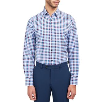 W.R.K Check Performance Dress Shirt in Blue/Red at Nordstrom Rack, Size 15.5
