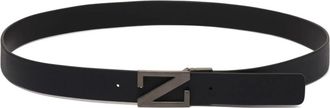 Ermenegildo Zegna Belts, male, Black, 115 CM, Midnight Monogram Buckle Belt