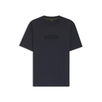 BOSS Cotton-jersey T-shirt with golf-inspired logo