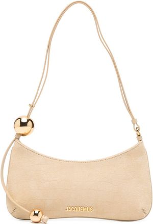 Jacquemus Beige Suede Top Handle Zip Bag