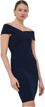 Michael Kors Ribbed Knit Dress - Dames - Feestkleedjes - Blauw - L - Polyester - Kleedjes