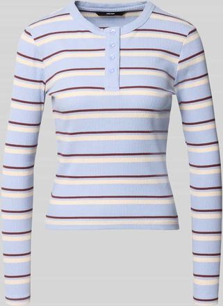 Vero Moda Slim Fit Langarmshirt aus Baumwoll-Mix Modell KATIE in Flieder, Gr&ouml;&szlig;e XL