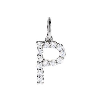 Diamond2Deal 14k Gold 1/5ct Lab-Grown Diamond Initial P Pendant