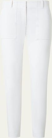 Akris Franco Bi-Stretch Cotton Gabardine Slim-Leg Ankle Pants