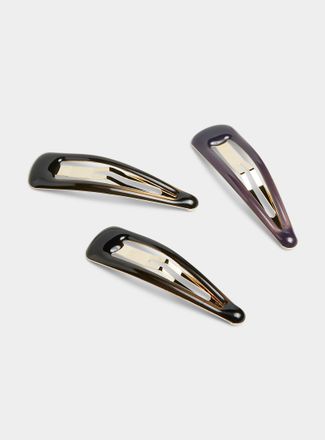 Simons Womens Shiny minimalist barrettes Set of 3