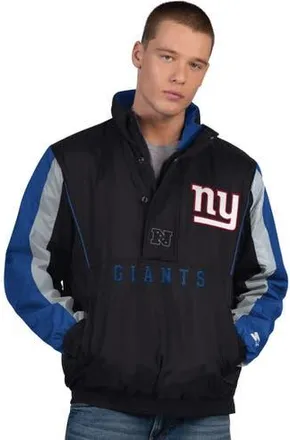 Starter Mens Starter Black New York Giants Thursday Night Gridiron Half-Zip Jacket at Nordstrom, Size Xx-Large