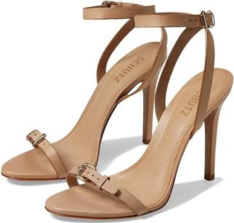 Schutz Schutz Aurora Strappy Women Beige Leather Ankle Strap Stiletto Heel ZOGG3361