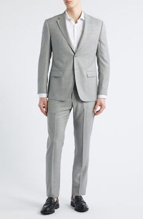 Emporio Armani Light Grey M&eacute;lange Wool Suit at Nordstrom Rack, Size 46 Us / 56 Eu Regular