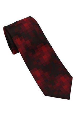 DKNY Shaded Geo Jacquard Tie in Black/Red at Nordstrom Rack