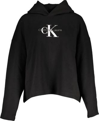 Calvin Klein Zwarte hoodie met borduursel en print - Dames - Hoodies - Zwart - XL - Hoodies & sweatvesten