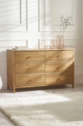 Julian Bowen Coxmoor 6 Drawer Wide Chest in Light Oak